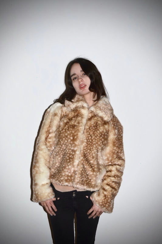 Fake Fur Bambi Jacket Brown